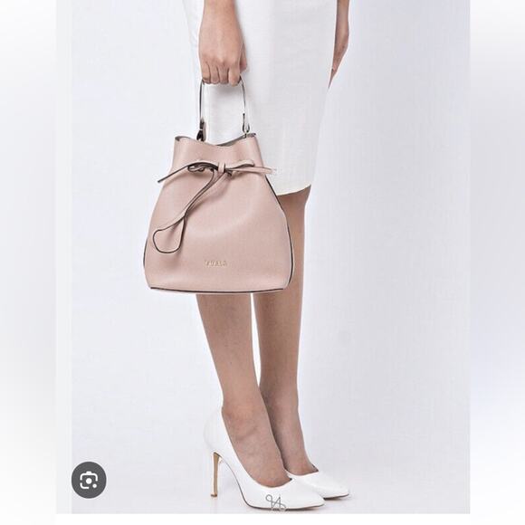 Furla Costanza Drawstring Bucket Bag in Ortenzia ( Barbie Pink) New with tag - Picture 14 of 15